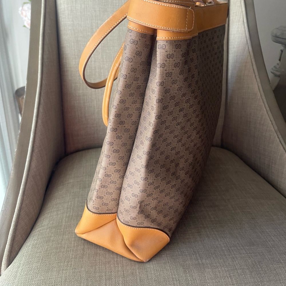 100% Authentic Gucci vintage GG canvas large tote bag 002.123.0138 (PP5) - Picture 3 of 16